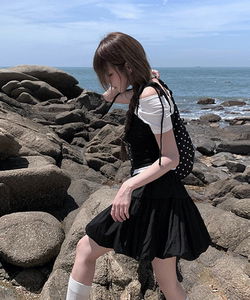 핀드 리본 벌룬 펌킨 미니 스커트 (2color)