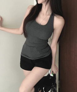 U型領Modal30%修身長版背心