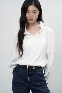 WOMAN Loose-fit frill collar blouse