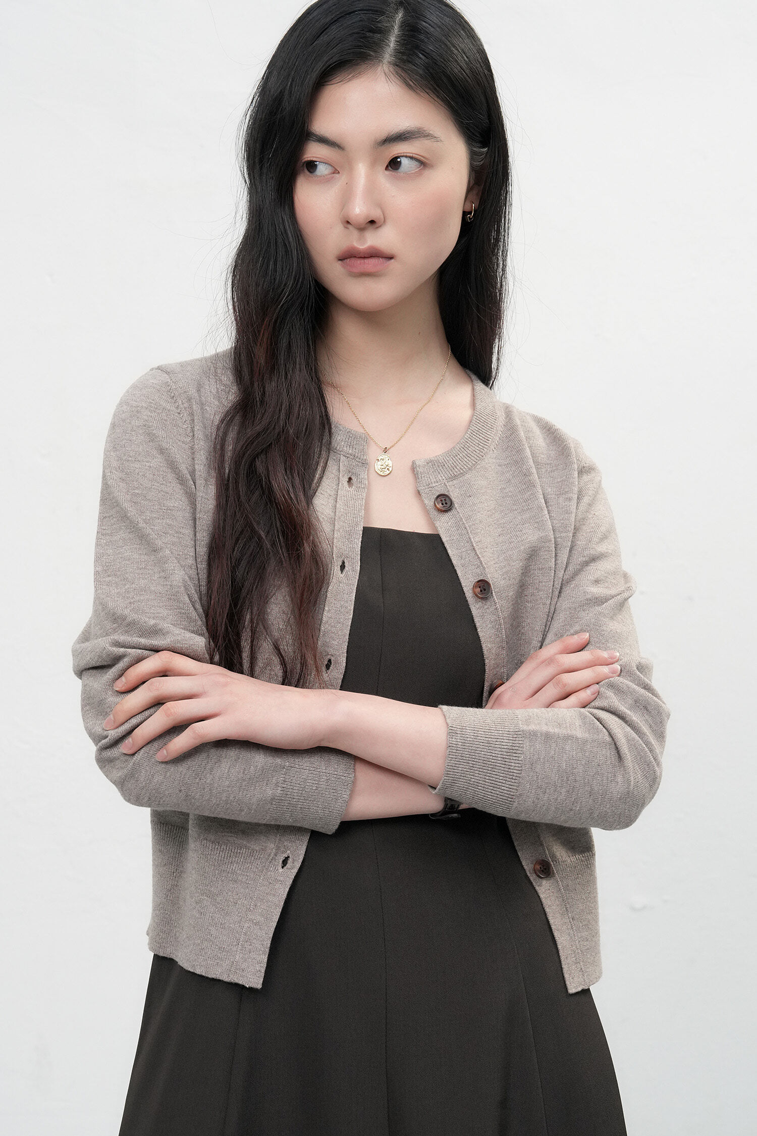 WOMAN 에센셜 크루넥 가디건