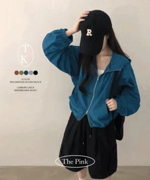 커번 나일론 오버핏 투웨이 바람막이 자켓 (5color)