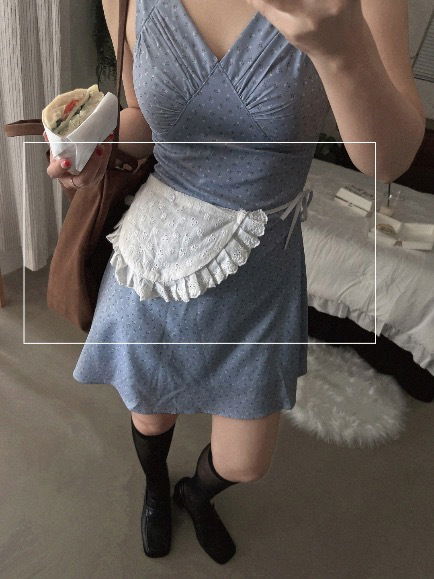 WHITE POCKET PUNCHING LACE BELT