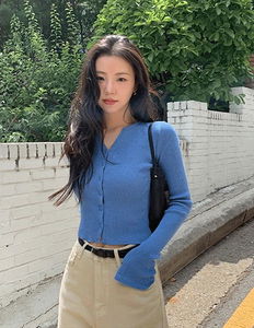 Coenti Ribbed V-Neck Cardigan