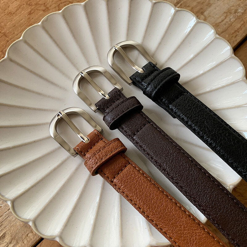 Denless round buckle belt