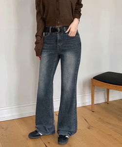 트엘린 스판 부츠컷 워싱 데님 팬츠 -2color