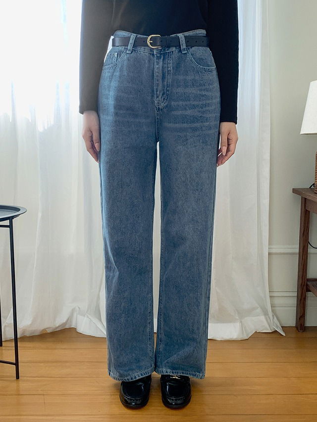 S-XL Lunit Wide High Waist Denim Pants Jeans
