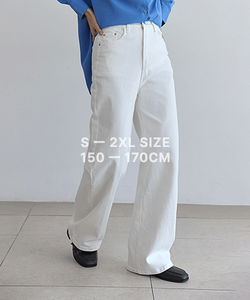 +起毛ver/S-2XL/ショーロンキビオプションベジアン隠しバンディングスパンワイドパンツ - 2タイプ