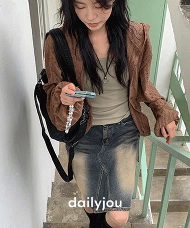 Lakota lace string hooded cardigan
