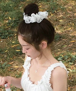 Webee Lace Embroidery Gopchang Hair Tie - 2 Colors