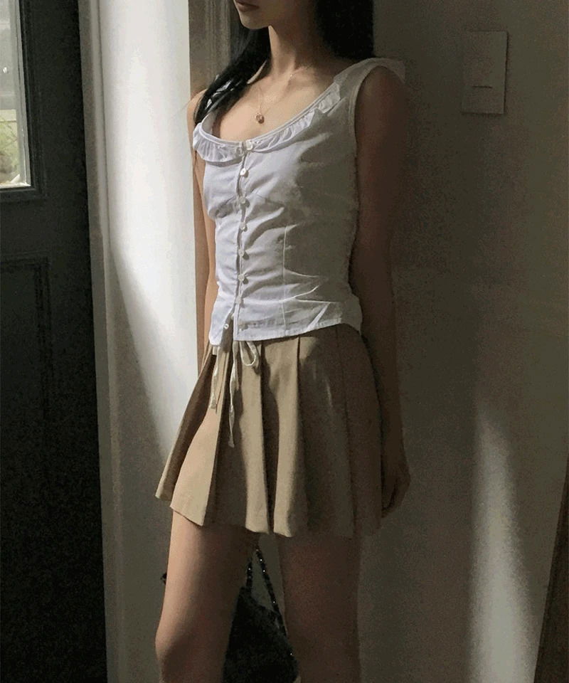 port frill sleeveless blouse