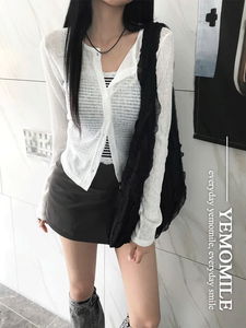 지니 시스루 크롭 가디건