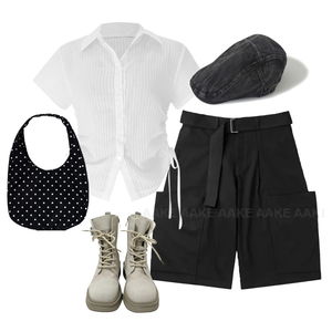 ShortPants,blouses,boots 코디