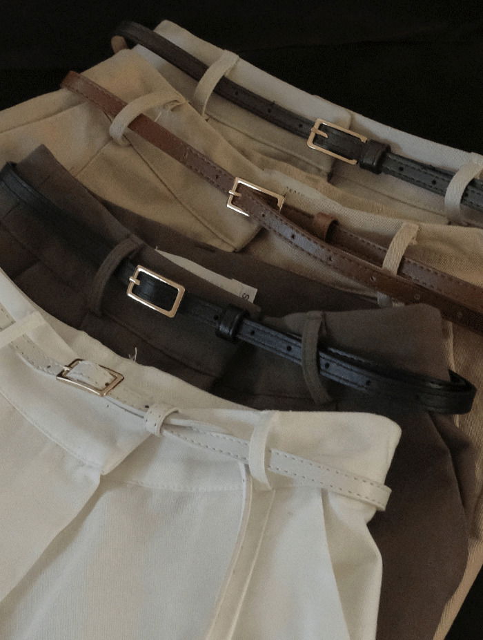 Slim old money style leather belt 4 colors