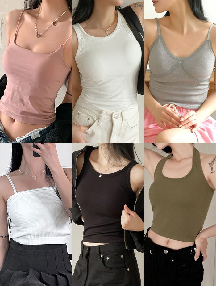 뷰랩 캡내장 사계절 여성 이너 나시 모음