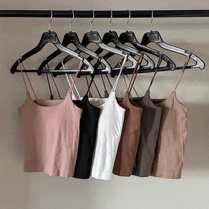Built-in volume cap, unisex bra cap, crop strap, sleeveless, 6 colors