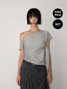 UNBALANCE TEE & SCARF