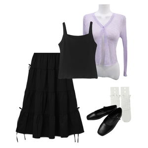 skirt,Cardigan/Vest,sneakers 코디