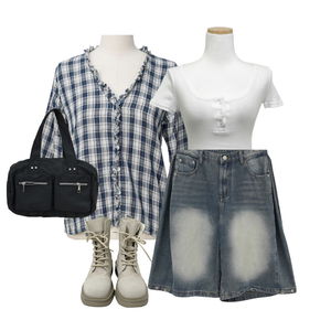Cardigan/Vest,ShortSleeve,ShortPants 코디