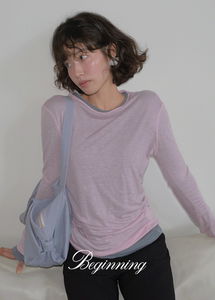 푸딩 슬림 시스루 티셔츠 (12color)