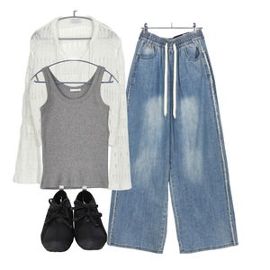 jeans,knitwears,sleeveless 코디