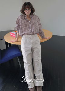 샌드 비조 와이드 코튼 팬츠