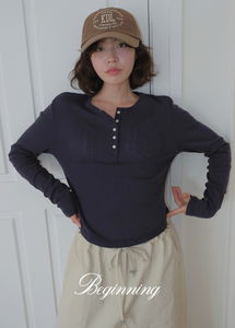 アイレットヘンリーネックTシャツ