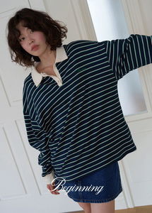ビギニングストライプカラーシャツ