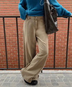 페리온 뒷포켓 피그먼트 워싱 코튼 와이드 팬츠 -4color