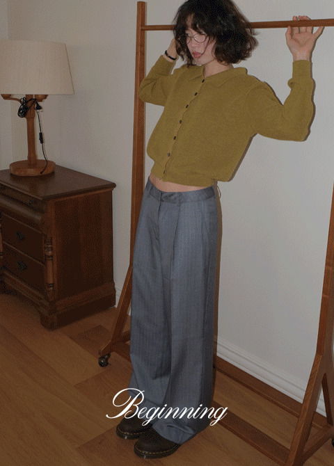 Pinstripe wide slacks 长裤