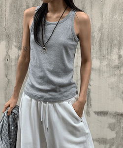 Heyel Basic Cotton Round Neck Sleeveless