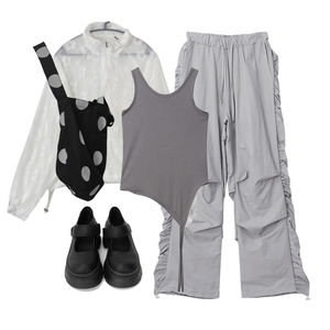 pants,Zip-up,sleeveless 코디