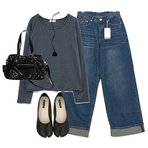 jeans,LongSleeve,flats 코디