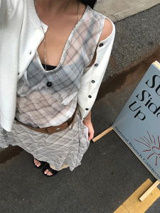 check layered one piece (charcoal)