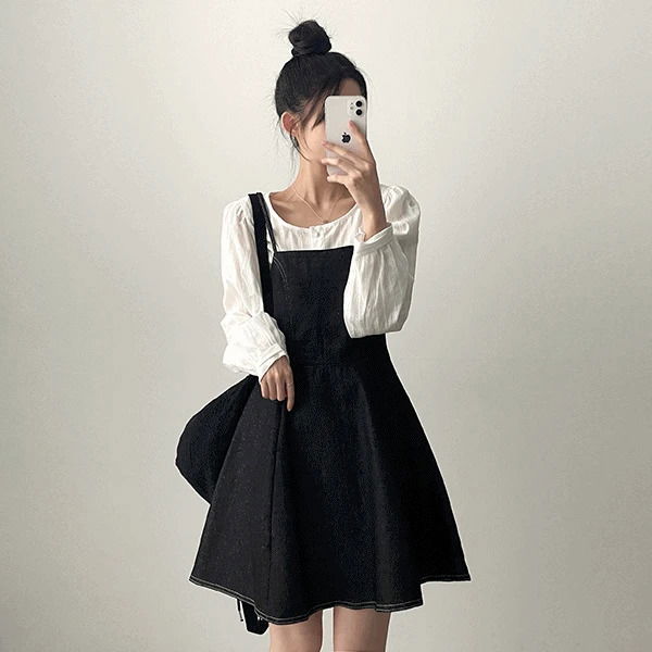 Depin Stitch Denim Sleeveless Dress