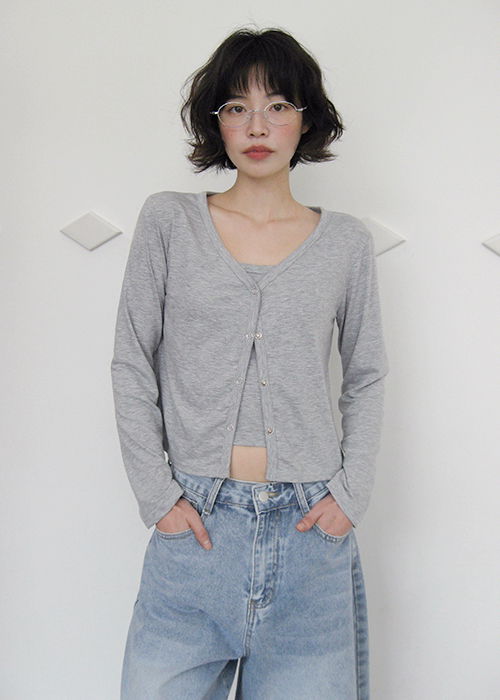 Portered Basic Crop Cardigan (4 colors) 套裝