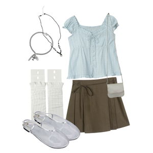 브라운,화이트,스커트 코디