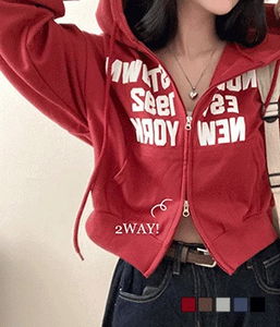 New York Town Foam Two-Way Hooded Zip-Up