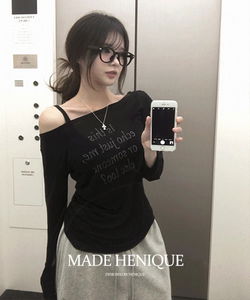 하디드 텐셀100 시스루 레터링 티셔츠 -5 color