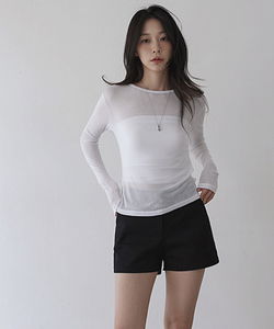 Nuor See-Through Round Loose Tee