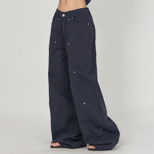 Stripped Rivet Wide Pants PA050