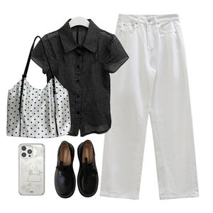 jeans,blouses,loafers 코디