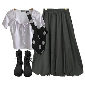 skirt,ShortSleeve,boots 코디