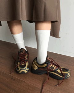 Plain Ribbed Knee Socks *Oatmeal, Gray, Ivory, Black Available for Same-Day Shipping