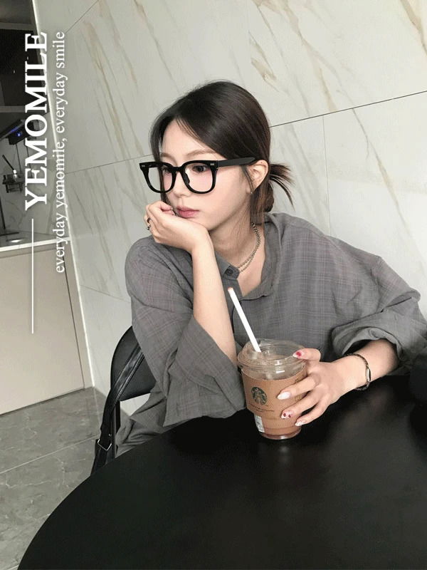 제드 오버핏 체크 셔츠