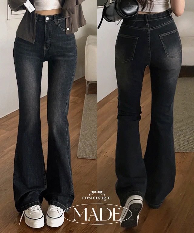 들뜸zero 트루 빈티지 워싱 부츠컷 데님팬츠