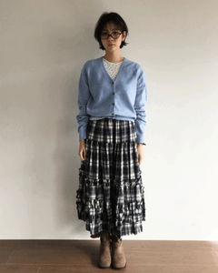 Breeze Check Frill Skirt