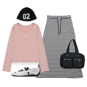 skirt,LongSleeve,flats 코디