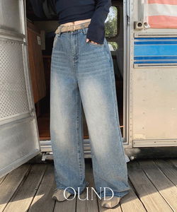 Vinche Faded Wide Denim Pants - 4 Colors