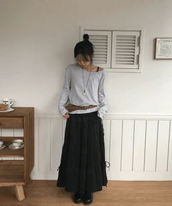 Soaru Cancan Strap Long Skirt