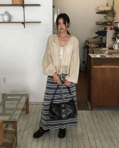 Clear chiffon ethnic blouse